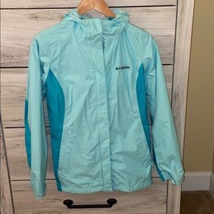 Blue Columbia rain jacket